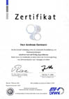 Zertifikat der ATV - DVWK Deutsche Vereinigung f�r Wasserwirtschaft, Abwasser und Abfall e.V.